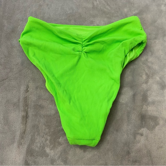 New! Montce BOTTOM Lima Micro Rib Paula Bikini Bottom Bright Green 27868 - Picture 2 of 7